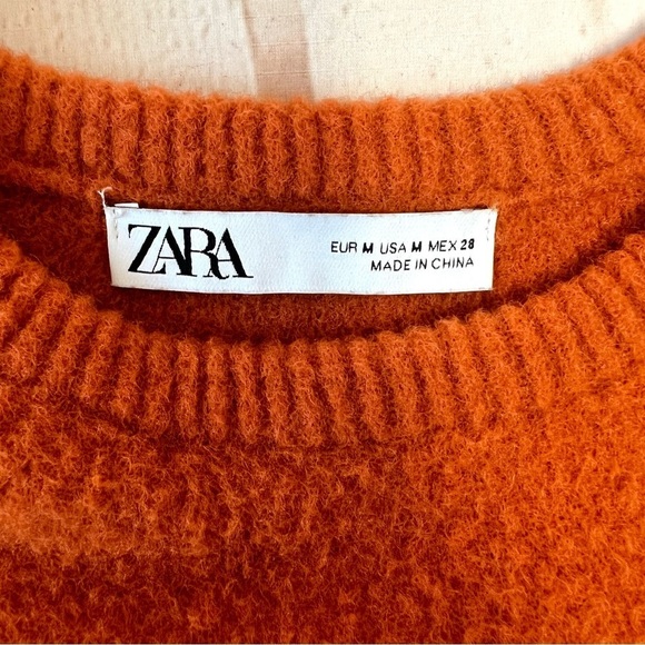 Zara Burnt Sienna Orange Crop Sweater - Picture 5 of 6